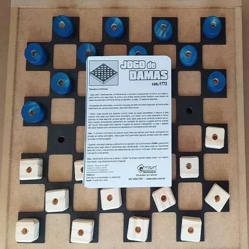 Brinquedo Educativo Jogo De Damas Adaptado Estojo Em Mdf