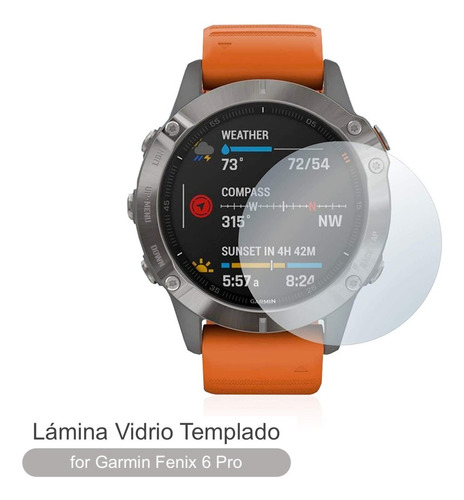 Lámina Vidrio Templado Para Smartwatch Garmin Fenix 6 Pro