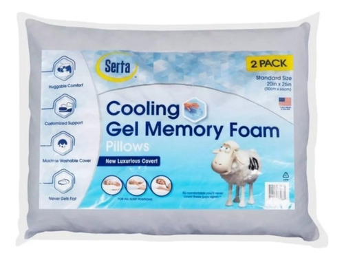 Almohadas Serta Cooling Gel Memory Foam 2pzas Máxima Calidad