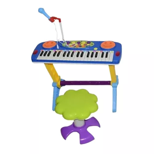 Teclado Piano Infantil Musical Rock Star 37 Teclas com Microfone e Banqueta  Importway Bw151 - BEST SALE SHOP