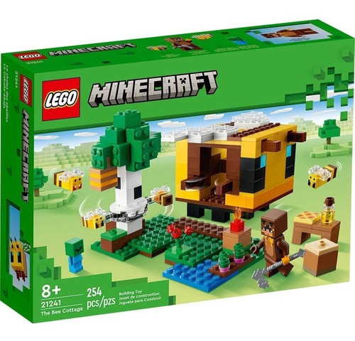 Lego Minecraft La Cabaña Abeja 21241 254 Piezas