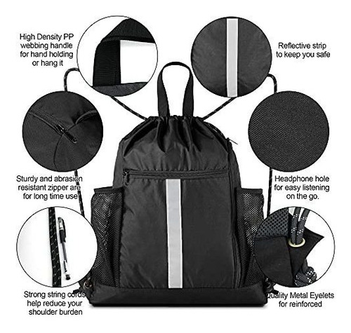 Mochila Deportiva Con Cordón Y Compartimento Para Zapatos