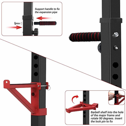 Canpa Squat Rack, Soporte De Barra Ajustable De Entrenamient