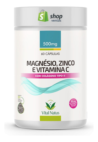 Colageno Tipo 2 + Magnesio + Zinco + Vitamina C - 60 Caps