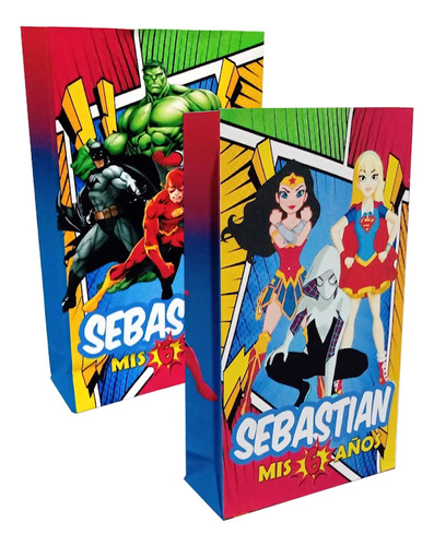 Bolsitas Golosineras Super Heroes X 15 Personalizadas Fiesta