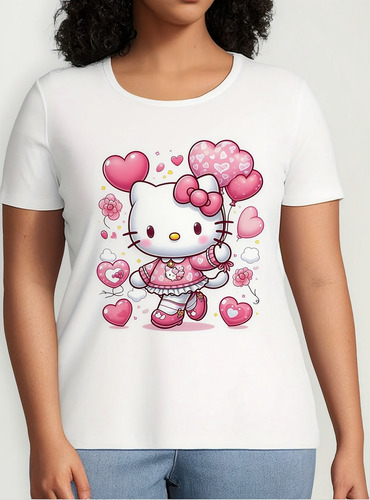 Camiseta Hello Kitty De Talla Grande Para Mujer, Cómoda, Man