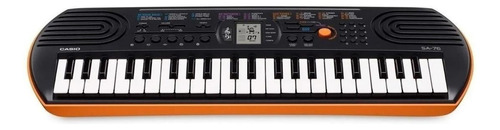 Teclado musical Casio Mini SA-76 44 teclas preto/laranja