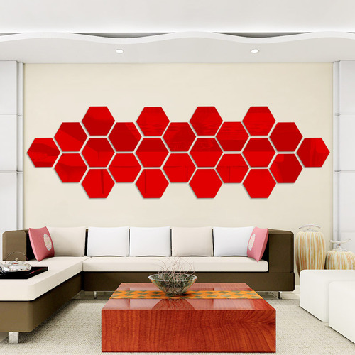 Fe Set De Pegatinas De Pared 3d Con Espejo Acrílico, Marco