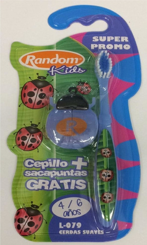 Cepillo De Dientes + Sacapuntas De 4 A 6 Años Random Kids