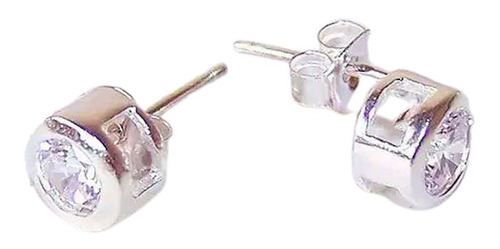 Aros Susanos Con Cubic Zircon Plata 925 Italiana 6mm