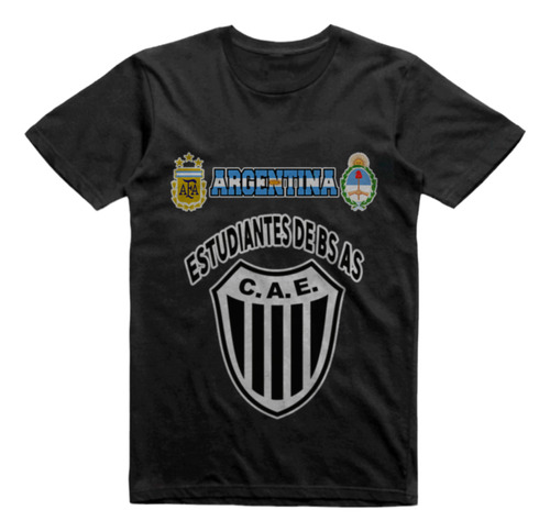 Remera Infantil Negra Estudiantes Bs As Caseros