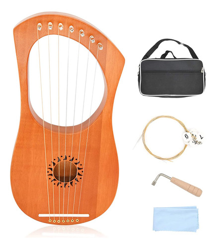 Lyre Harp 7 String, 7 Metal Strings Lye Harp Bone Saddle Ma.