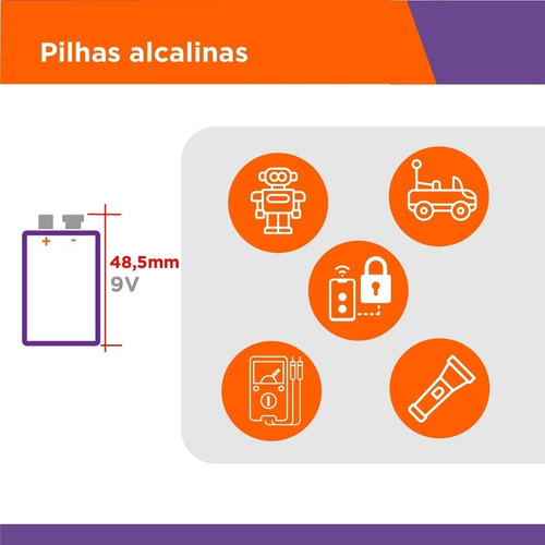 Imagem 3 de 6 de 2 Pilhas Bateria 9v Alcalina Rayovac Original 1 Cart C/ 2un