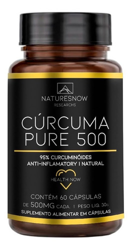 Cúrcuma Pure Açafrão Da Terra Imunidade 60cáps - Natures Now