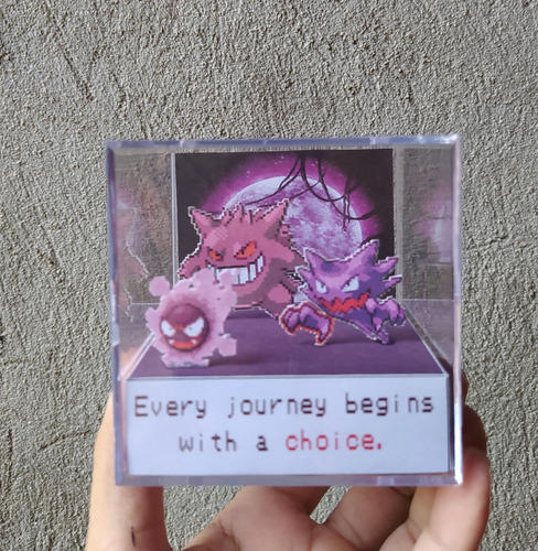 Cubo Diorama Pokemon Evolução Gengar