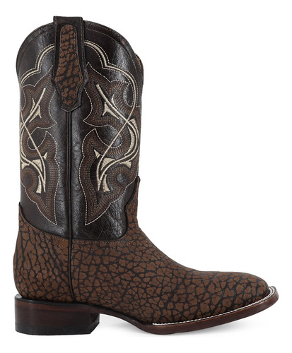 Bota Vaquera Para Hombre Cuello De Toro Genuino El Malcreado Miel Piel Exotica 25,5 Mx