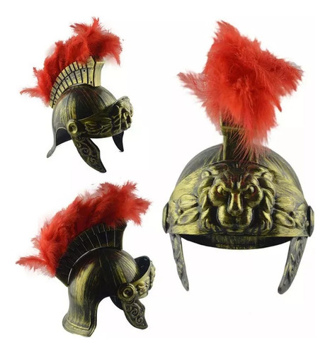 Casco Romano Dorado Accesorio Para Disfraz De Cosplay
