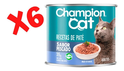 6 Latas Champion Cat Adulto Pescado