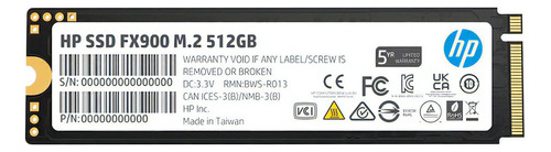 Unidad Solida Hp M.2 Fx900 Nvme Pcie 512gb Color Negro