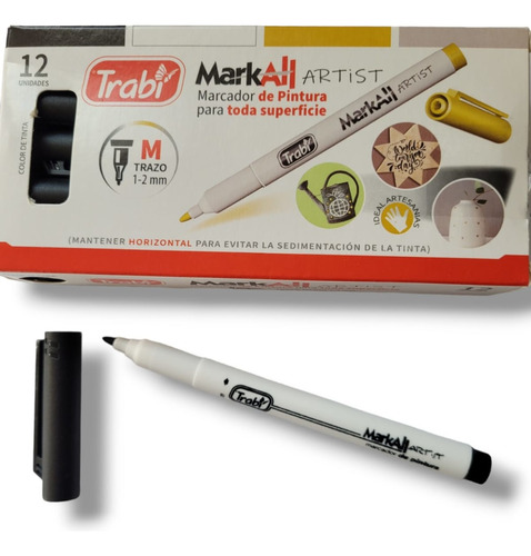 Marcador Pintura Trabi Markall Artist Multi Superficie Negro