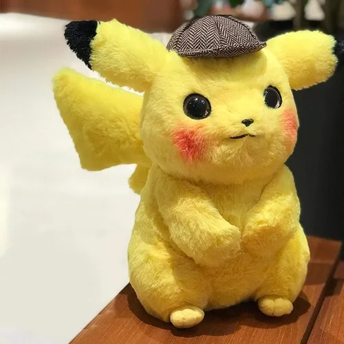 Grande Detective Pikachu Pel cia Boneca Pokemon Toy Pillow
