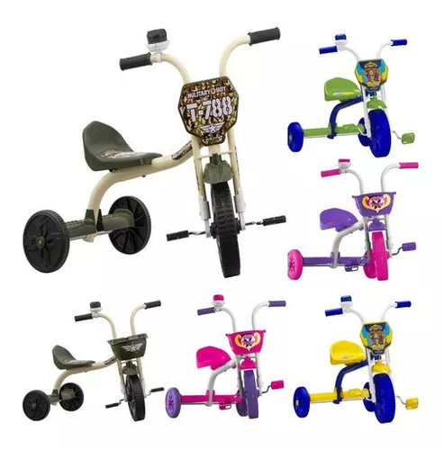 Triciclo Infantil Ultra Bikes Motoca Com Buzina Menina/Menino - Branco+Rosa