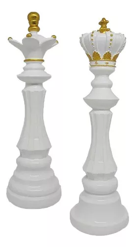 Jogo de Xadrez 2 Peças Rei Rainha