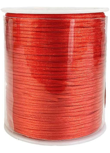Hilo Cola De Rata Bisuteria Armado Pulsera 100mts 1.2mm Color Rojo