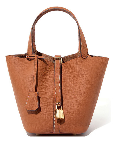 2024 Bolso De Mujer Portátil Cuero Genuino Bolso Tipo Cubo