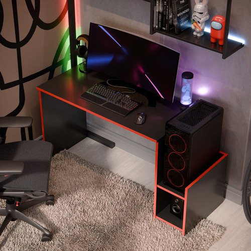 Mesa Escrivaninha Gamer Mazon Para Pc E Computador Com Espaço Para Gabinete Cor Vermelho