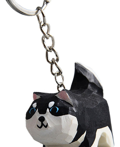 Puppy Keychain Figure Collection Funny Wood Figurine Pendant