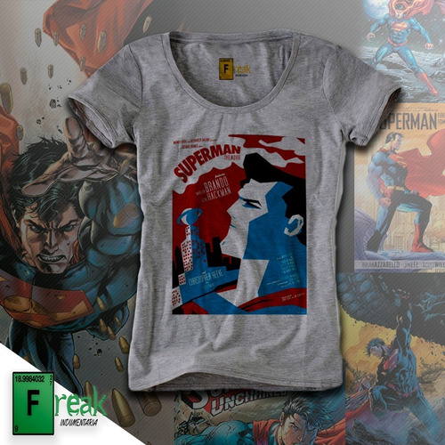 Remera Superman Movie Poster Mujer