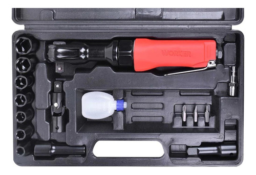 Chave Catraca Pneumática 1/2'' Com 17pcs Worker