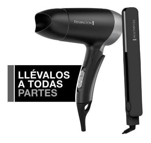 Combo Planchita Y Secador De Viaje Remington D2400 S1300-a R