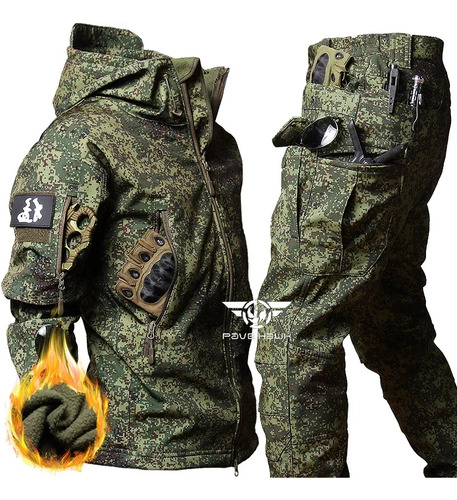 Set De Camuflaje Táctico Army Sharkskin Para Hombre, Imperme