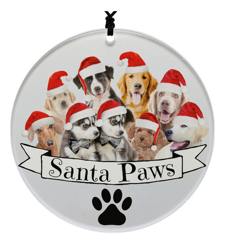 Adorno De Navidad Perro Santa Paws 2024 Huella De Pata ...