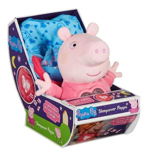 Peppa Pig Pelúcia Com Mecanismo Hora De Dormir Com Luz E Som