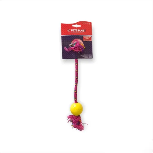 Juguete Perro Soga Doble Nudo C Pelota Goma Resistent Small