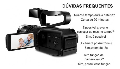 Câmera Profissional Vídeo 4k Com Sd 128gb E Microfone
