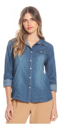 Blusa Mujer Wados Sv1851 Manga Larga Ajustable Celeste