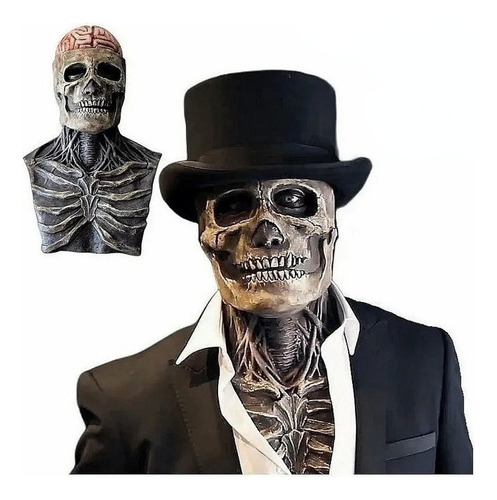 Máscara De Látex De Calavera Movible Para Fiesta De Hallowee