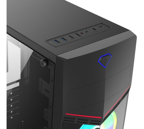 Case Para Pc Etek Led Soporta Intel & Ryzen 3/5/7/9 Inc. Iva