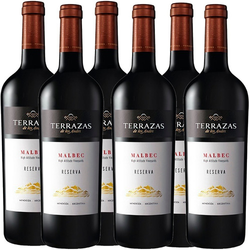 Vino Terrazas De Los Andes Reserva Malbec Caja 6u X750 Ml