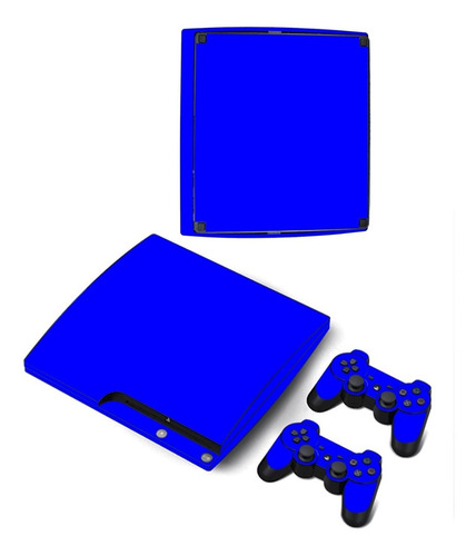 Skin Personalizado Para Ps3 Slim Azul (0235)