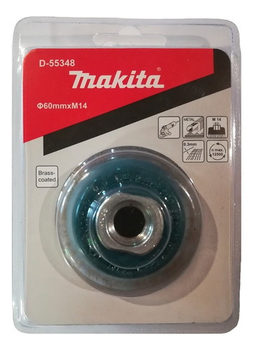 Imagen 2 de 5 de Cepillo Para Amoladora Makita 60 Mm Recub De Latón D-55348