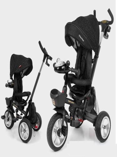 Triciclo Para Niños Flex Modelo Lujo 2024 Llanta Grande Bhap Color Negro