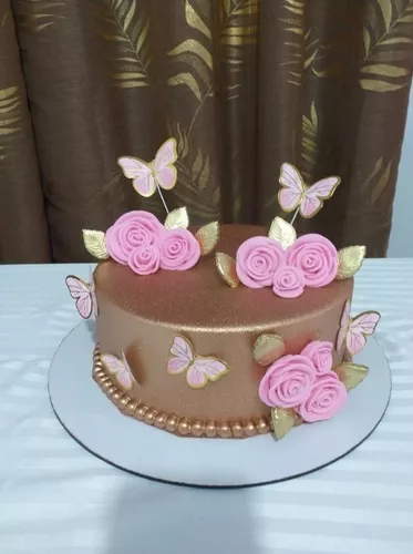 Bolo de Borboleta Rosa em Oferta