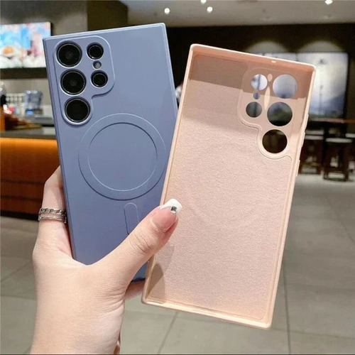 Funda Magsafe De Silicona Líquida Para Samsung Galaxy S25 S24 S23 S22 Ultra Plus Funda Magnética De Carga Inalámbrica