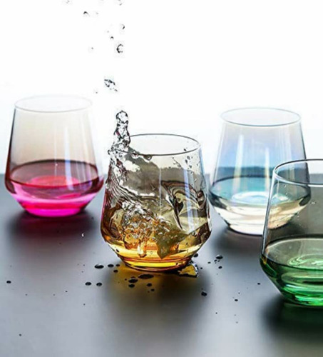 Set Vasos De Vidrio Cristal Viña Vino Bebidas 400ml 6 Piezas Color Transparente
