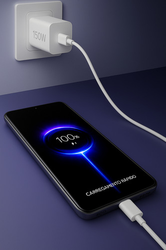 Carregador Turbo Xiaomi 150w +cabo Usb-c Carregamento Rápido